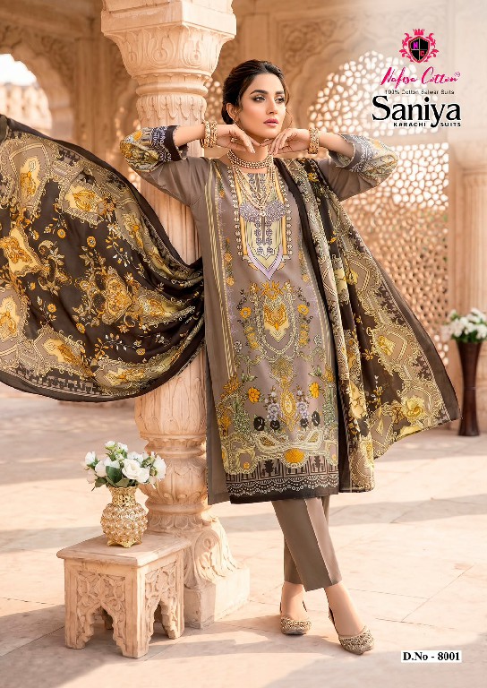 NAFISA SANIYA KARACHI SUITS VOL 8 WHOLESALE SOFT COTTON PAKISTANI DAILY WEAR DRESS MATERIAL ONLINE