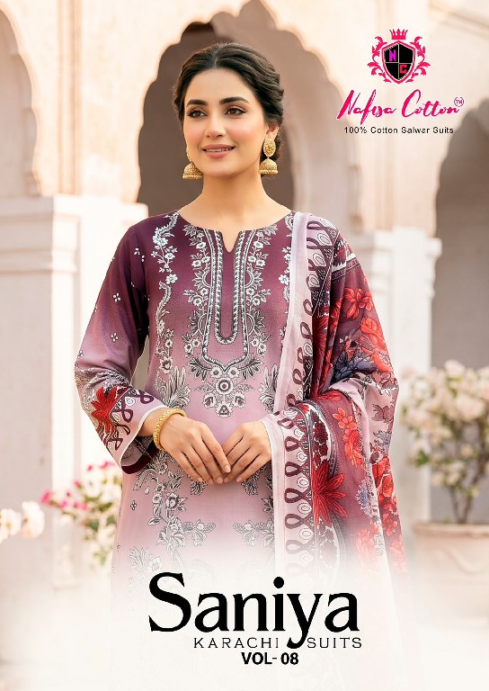 NAFISA SANIYA KARACHI SUITS VOL 8 WHOLESALE SOFT COTTON PAKISTANI DAILY WEAR DRESS MATERIAL ONLINE