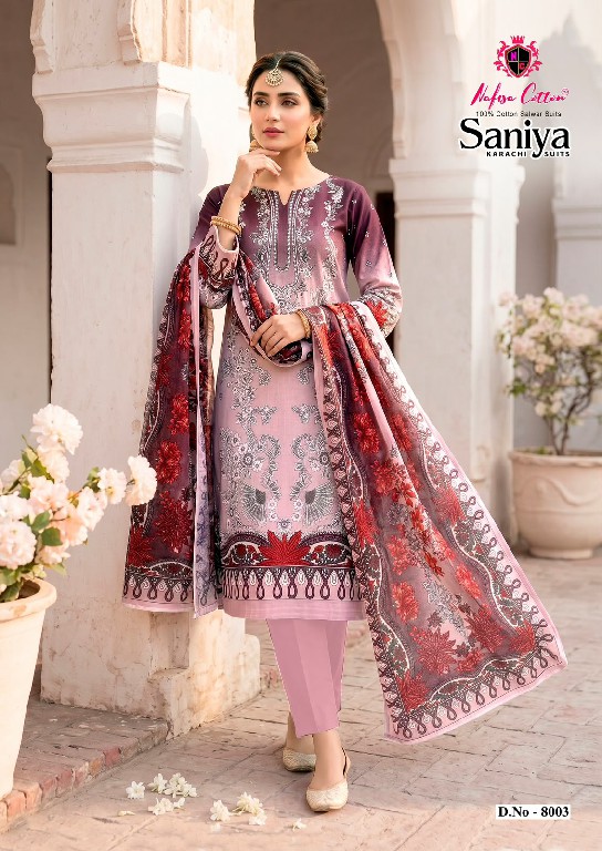 NAFISA SANIYA KARACHI SUITS VOL 8 WHOLESALE SOFT COTTON PAKISTANI DAILY WEAR DRESS MATERIAL ONLINE