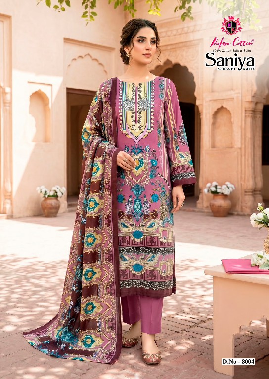 NAFISA SANIYA KARACHI SUITS VOL 8 WHOLESALE SOFT COTTON PAKISTANI DAILY WEAR DRESS MATERIAL ONLINE