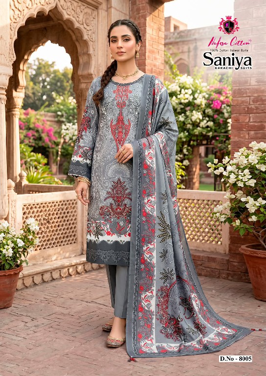 NAFISA SANIYA KARACHI SUITS VOL 8 WHOLESALE SOFT COTTON PAKISTANI DAILY WEAR DRESS MATERIAL ONLINE