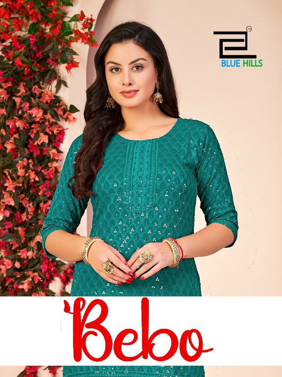 BLUE HILLS BEBO NEW COLOR WHOLESALE READYMADE RAYON SHIFFLI WORK BIG SIZE KURTI WITH PANT COMBO FOR WOMEN ONLINE