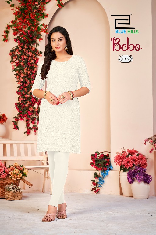 BLUE HILLS BEBO NEW COLOR WHOLESALE READYMADE RAYON SHIFFLI WORK BIG SIZE KURTI WITH PANT COMBO FOR WOMEN ONLINE
