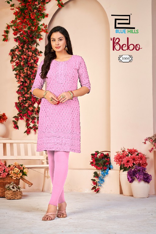 BLUE HILLS BEBO NEW COLOR WHOLESALE READYMADE RAYON SHIFFLI WORK BIG SIZE KURTI WITH PANT COMBO FOR WOMEN ONLINE