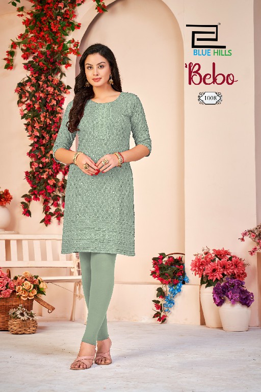 BLUE HILLS BEBO NEW COLOR WHOLESALE READYMADE RAYON SHIFFLI WORK BIG SIZE KURTI WITH PANT COMBO FOR WOMEN ONLINE