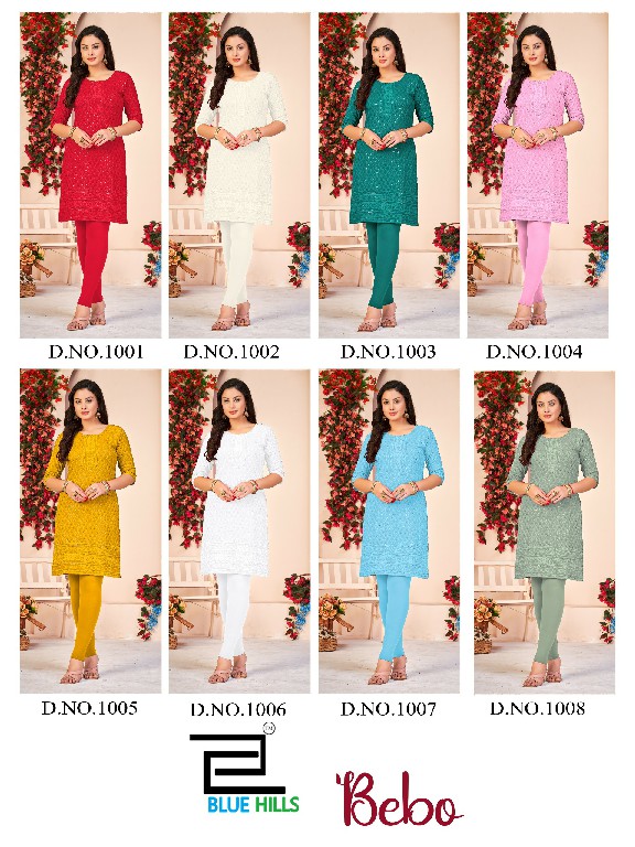 BLUE HILLS BEBO NEW COLOR WHOLESALE READYMADE RAYON SHIFFLI WORK BIG SIZE KURTI WITH PANT COMBO FOR WOMEN ONLINE