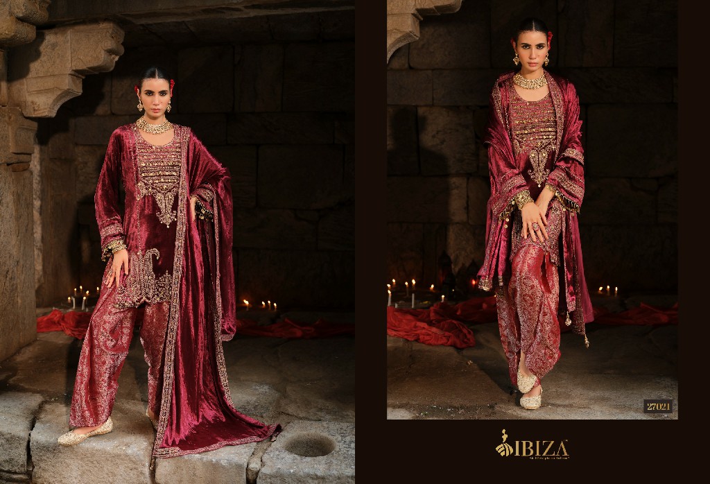 IBIZA GOONJ WHOLESALE VISCOSE VELVET WINTER SPECIAL UNSTITCH SALWAR SUITS EXPORTER