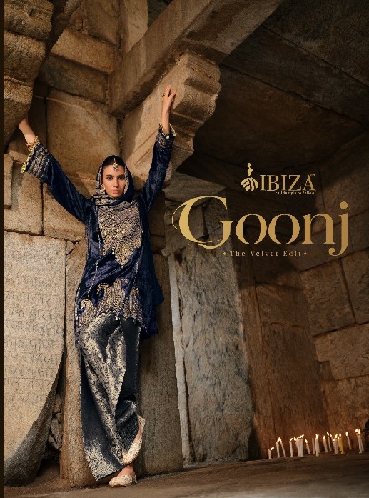IBIZA GOONJ WHOLESALE VISCOSE VELVET WINTER SPECIAL UNSTITCH SALWAR SUITS EXPORTER