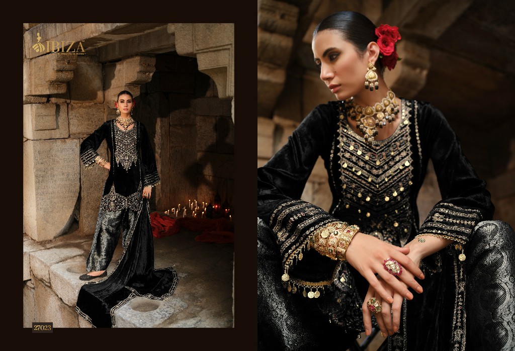 IBIZA GOONJ WHOLESALE VISCOSE VELVET WINTER SPECIAL UNSTITCH SALWAR SUITS EXPORTER
