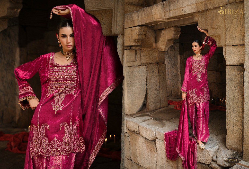 IBIZA GOONJ WHOLESALE VISCOSE VELVET WINTER SPECIAL UNSTITCH SALWAR SUITS EXPORTER