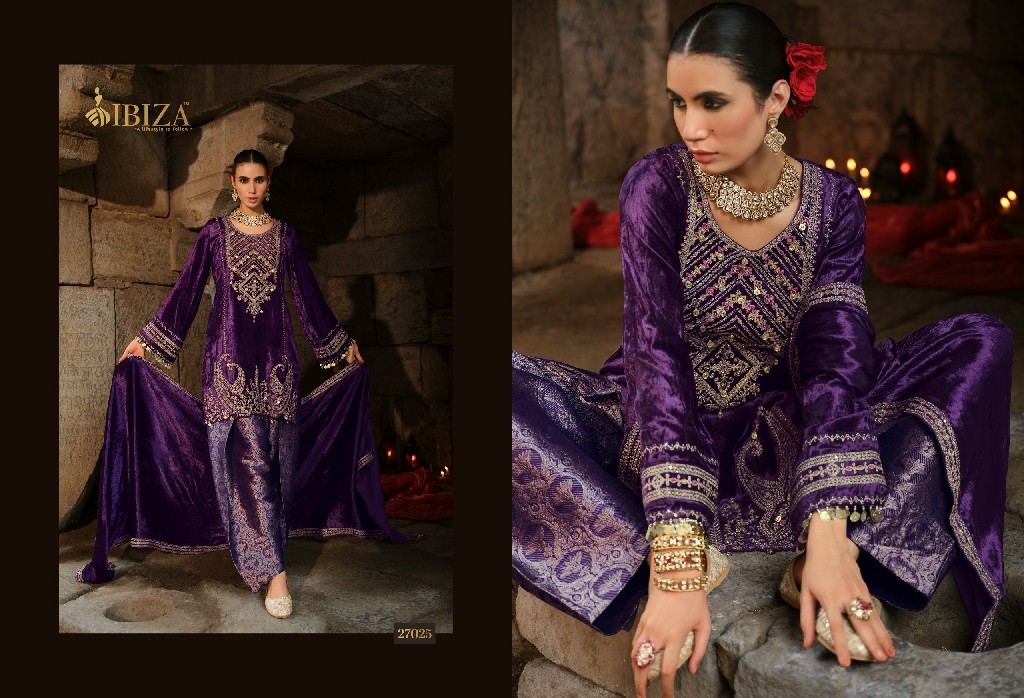 IBIZA GOONJ WHOLESALE VISCOSE VELVET WINTER SPECIAL UNSTITCH SALWAR SUITS EXPORTER