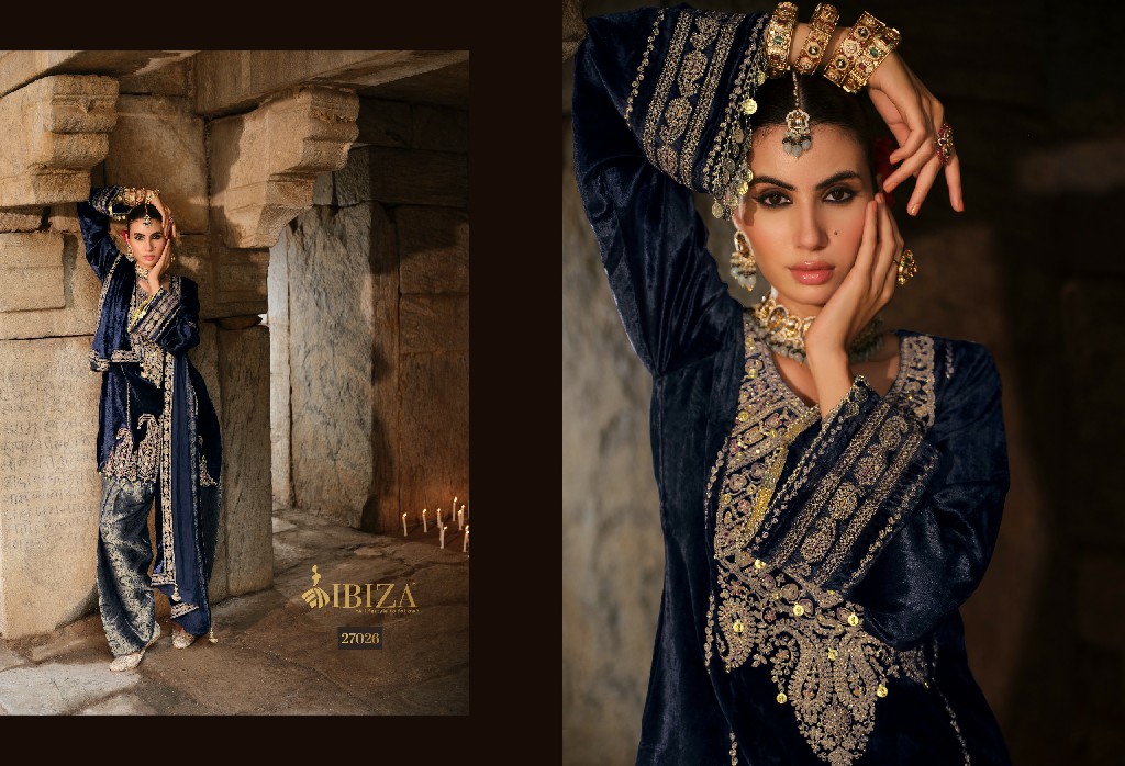 IBIZA GOONJ WHOLESALE VISCOSE VELVET WINTER SPECIAL UNSTITCH SALWAR SUITS EXPORTER