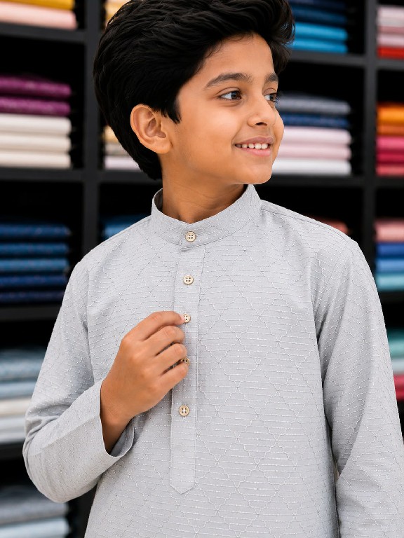 VENMER PRESENT EADYMADE SILK CROSSED WORK KURTA PYJAMA FOR KIDS ONLINE
