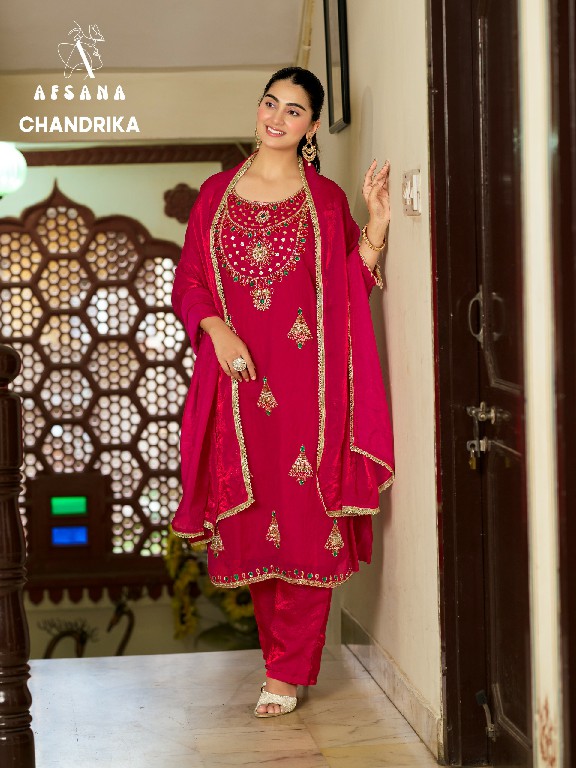 AFSANA CHANDRIKA WHOLESALE READYMADE FANDY SATIN PRETTY LOOK 3 PCS COMBO SET SUITS FOR EXPORT