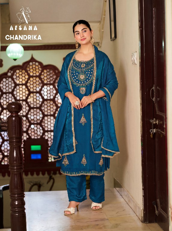 AFSANA CHANDRIKA WHOLESALE READYMADE FANDY SATIN PRETTY LOOK 3 PCS COMBO SET SUITS FOR EXPORT