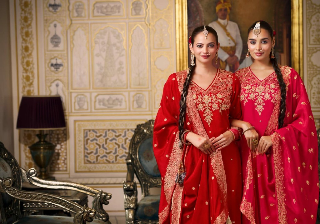 AFSANA RADHA RANI WHOLESALE READYMADE SILK WITH FANCY WORK OCCASION WEAR 3 PCS COMBO SET SUITS EXPORTER