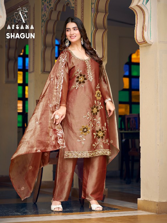 AFSANA SHAGUN WHOLESALE READYMADE PREMIUM GABANA WITH ELEGANT BEADS WORK 3 PCS COMBO SET SUITS SUPPLIER