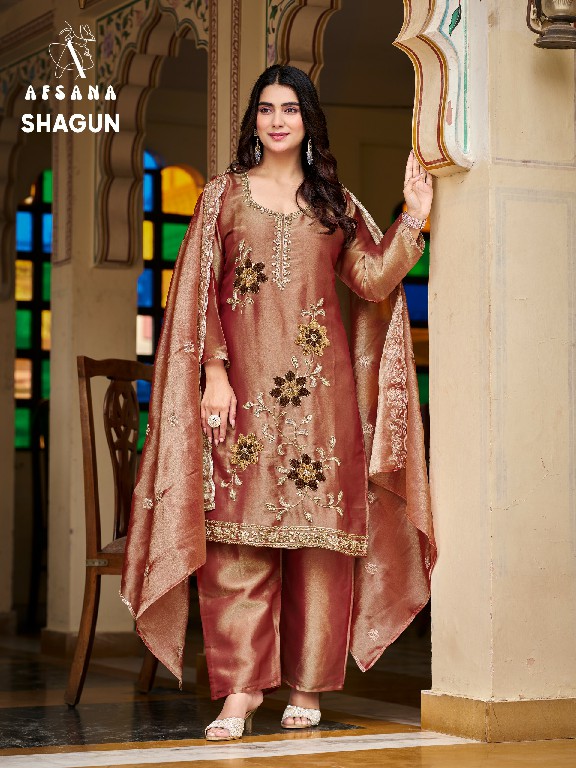 AFSANA SHAGUN WHOLESALE READYMADE PREMIUM GABANA WITH ELEGANT BEADS WORK 3 PCS COMBO SET SUITS SUPPLIER