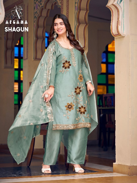 AFSANA SHAGUN WHOLESALE READYMADE PREMIUM GABANA WITH ELEGANT BEADS WORK 3 PCS COMBO SET SUITS SUPPLIER