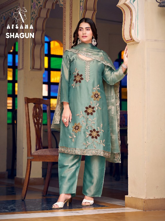 AFSANA SHAGUN WHOLESALE READYMADE PREMIUM GABANA WITH ELEGANT BEADS WORK 3 PCS COMBO SET SUITS SUPPLIER