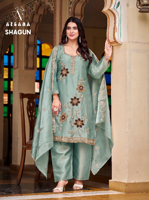 AFSANA SHAGUN WHOLESALE READYMADE PREMIUM GABANA WITH ELEGANT BEADS WORK 3 PCS COMBO SET SUITS SUPPLIER