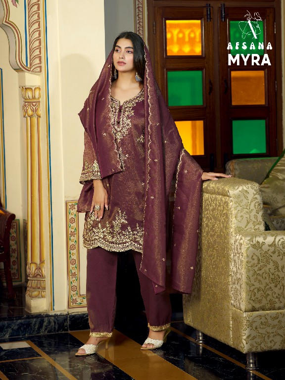 AFSANA MYRA WHOLESALE READYMADE COSMOS SHIMMER AMAZING 3 PCS COMBO SET SUITS ONLINE
