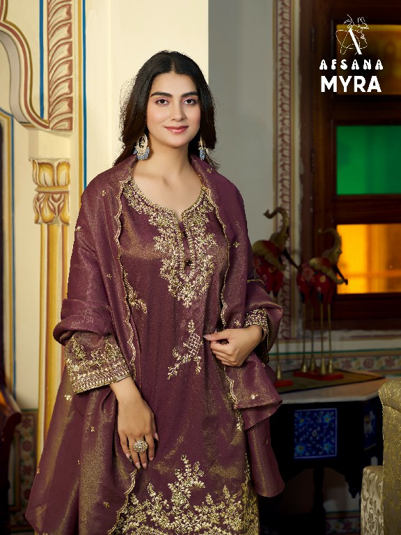 AFSANA MYRA WHOLESALE READYMADE COSMOS SHIMMER AMAZING 3 PCS COMBO SET SUITS ONLINE