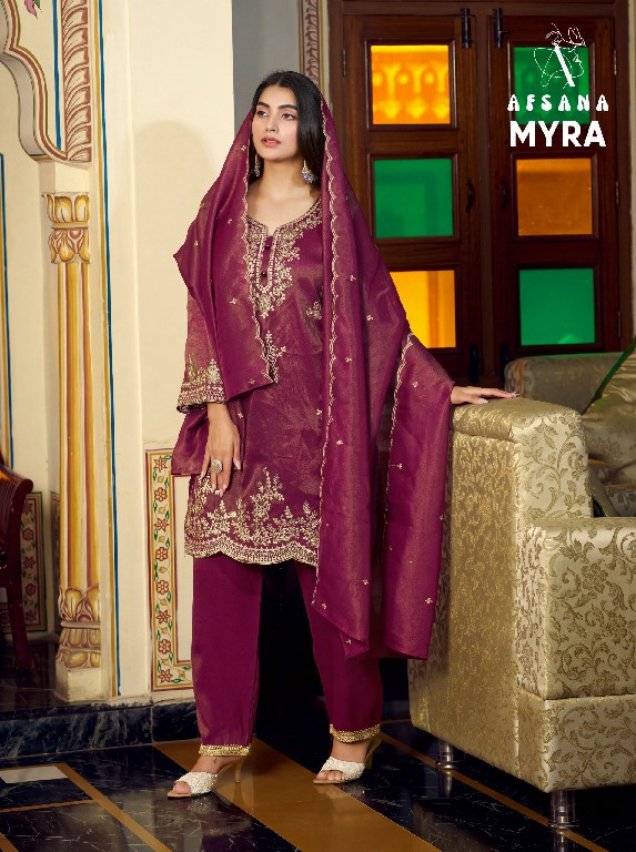 AFSANA MYRA WHOLESALE READYMADE COSMOS SHIMMER AMAZING 3 PCS COMBO SET SUITS ONLINE