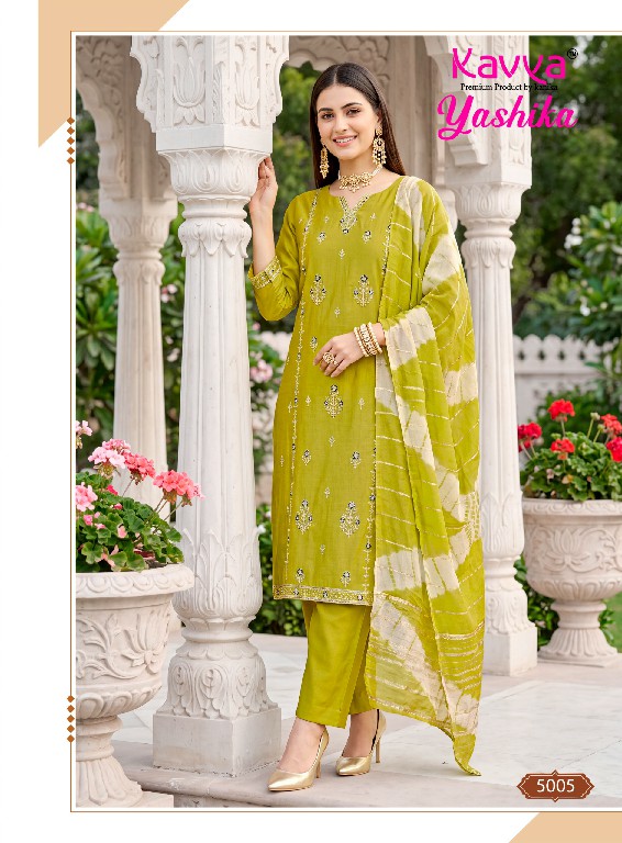 KAVYA YASHIKA VOL 5 WHOLESALE HEAVY VATICAN BEST DESIGN FULL STITCHED 3 PCS SUITS EXPORTER