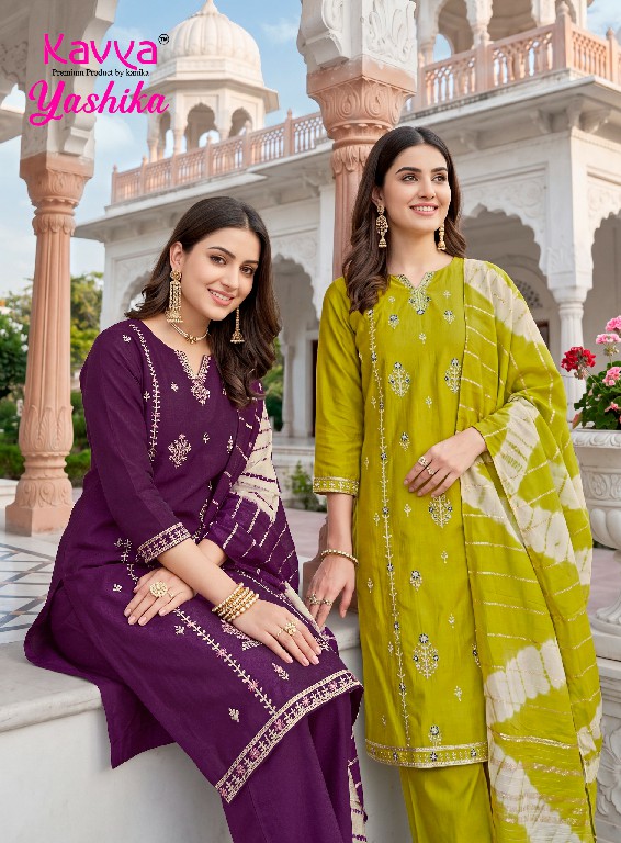 KAVYA YASHIKA VOL 5 WHOLESALE HEAVY VATICAN BEST DESIGN FULL STITCHED 3 PCS SUITS EXPORTER