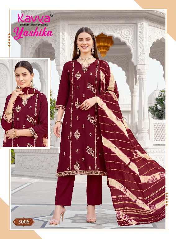 KAVYA YASHIKA VOL 5 WHOLESALE HEAVY VATICAN BEST DESIGN FULL STITCHED 3 PCS SUITS EXPORTER