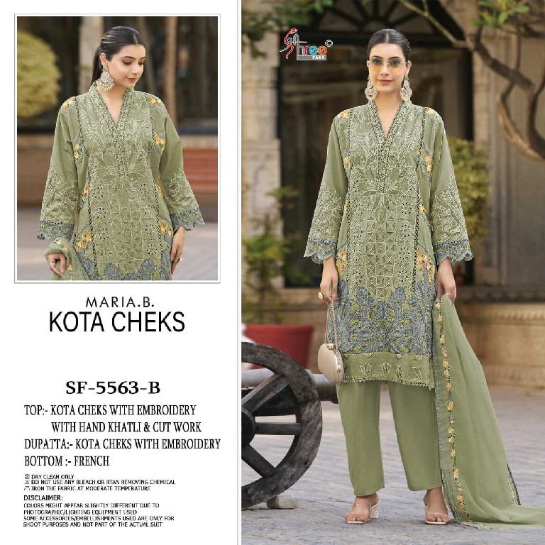SHREE FABS D.NO 5563 WHOLESALE HEAVY KOTA CHECKS PAKISTANI UNSTITCH SALWAR SUITS EXPORTER