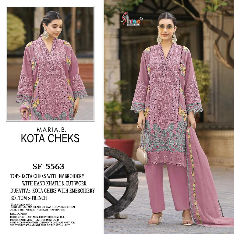 SHREE FABS D.NO 5563 WHOLESALE HEAVY KOTA CHECKS PAKISTANI UNSTITCH SALWAR SUITS EXPORTER