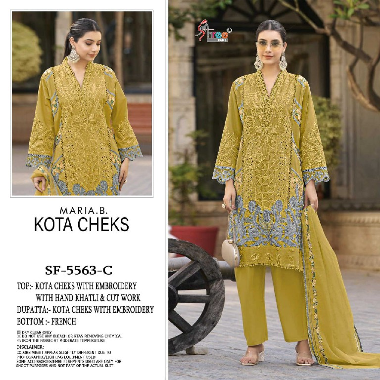 SHREE FABS D.NO 5563 WHOLESALE HEAVY KOTA CHECKS PAKISTANI UNSTITCH SALWAR SUITS EXPORTER