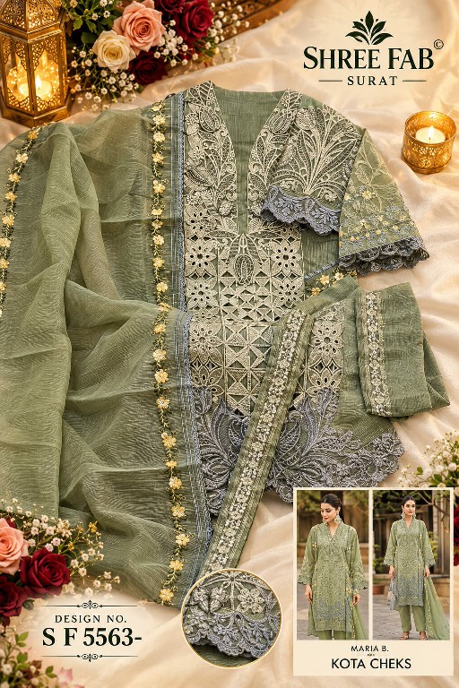 SHREE FABS D.NO 5563 WHOLESALE HEAVY KOTA CHECKS PAKISTANI UNSTITCH SALWAR SUITS EXPORTER