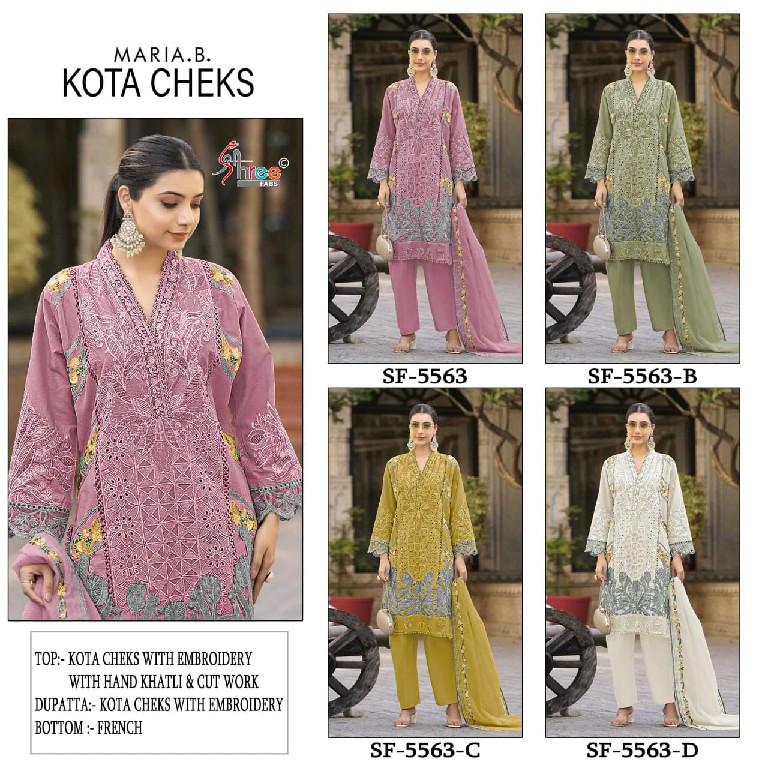 SHREE FABS D.NO 5563 WHOLESALE HEAVY KOTA CHECKS PAKISTANI UNSTITCH SALWAR SUITS EXPORTER