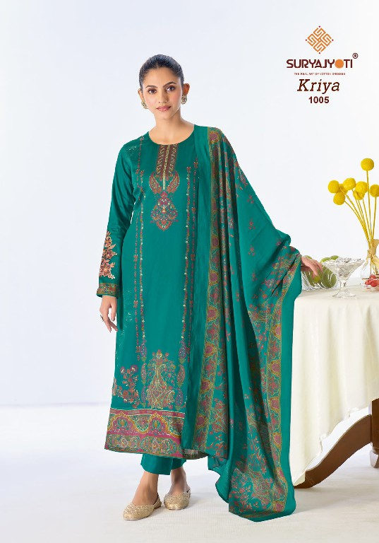 SURYAJYOTI KRIYA VOL 1 WHOLESALE HEAVY JAAM SATIN FANCY DESIGN UNSTITCH SALWAR SUITS FOR EXPORT