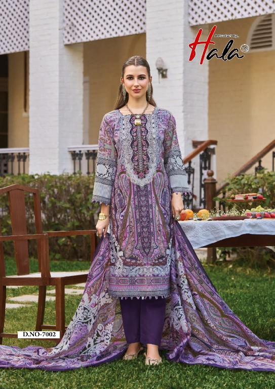 HALA AAYAT VOL 7 WHOLESALE SOFT COTTON HEAVY EMBROIDERY WORK UNSTITCH SALWAR SUITS SUPPLIER