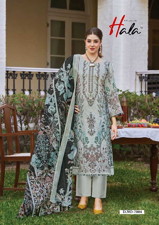 HALA AAYAT VOL 7 WHOLESALE SOFT COTTON HEAVY EMBROIDERY WORK UNSTITCH SALWAR SUITS SUPPLIER