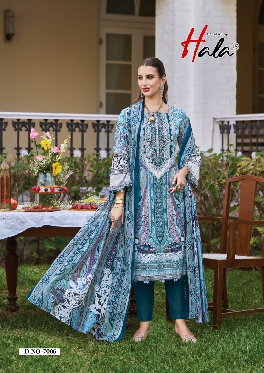 HALA AAYAT VOL 7 WHOLESALE SOFT COTTON HEAVY EMBROIDERY WORK UNSTITCH SALWAR SUITS SUPPLIER