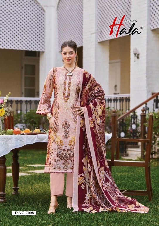 HALA AAYAT VOL 7 WHOLESALE SOFT COTTON HEAVY EMBROIDERY WORK UNSTITCH SALWAR SUITS SUPPLIER
