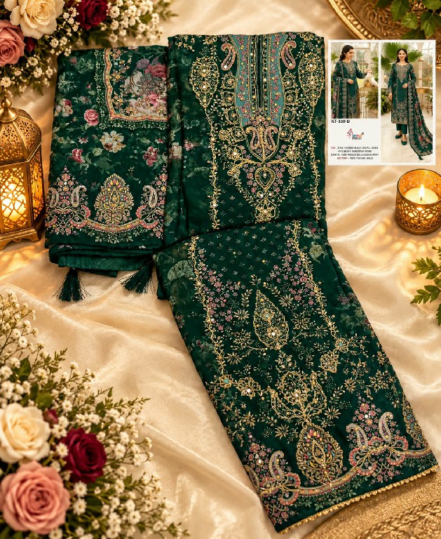 SHREE FABS D.NO KT-339D TO 339F WHOLESALE VISCOSE MUSLIN AMAZING UNSTITCH SALWAR SUITS EXPORTER