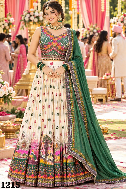 MRUDANGI RAJIYA WHOLESALE READYMADE REAL CRAPE OCCASION SPECIAL LEHENGA CHOLI FOR EXPORT