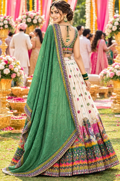 MRUDANGI RAJIYA WHOLESALE READYMADE REAL CRAPE OCCASION SPECIAL LEHENGA CHOLI FOR EXPORT