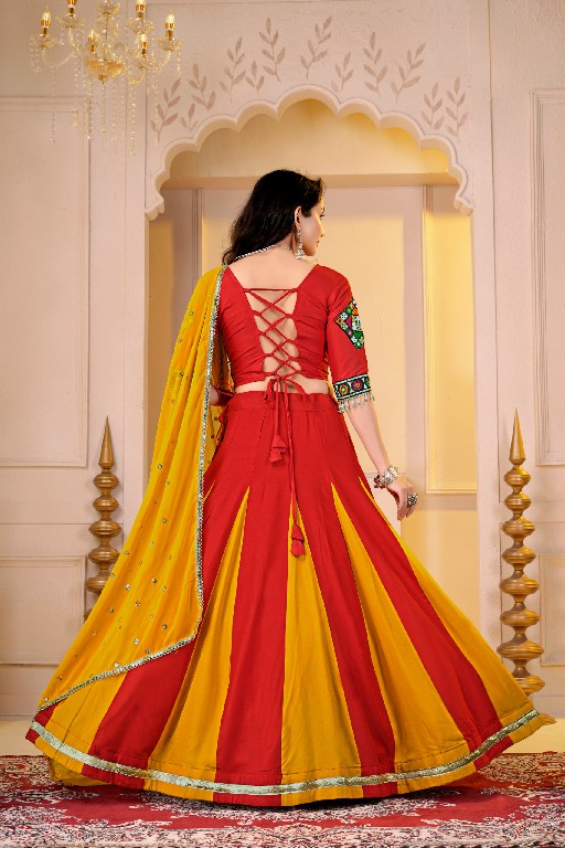 TEXTILEDEAL D.NO KD-19 WHOLESALE PURE COTTON FULLY STITCHED ELEGANCE NAVRATRI LEHENGA CHOLI FOR EXPORT