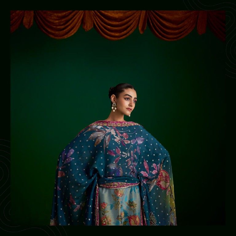 KIMORA SOHNI SUFI WHOLESALE PURE ZARI SILK DELICATE LOOK UNSTITCH SALWAR SUITS EXPORTER