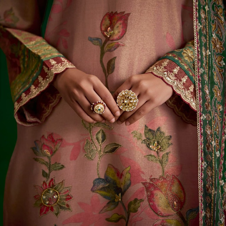 KIMORA SOHNI SUFI WHOLESALE PURE ZARI SILK DELICATE LOOK UNSTITCH SALWAR SUITS EXPORTER