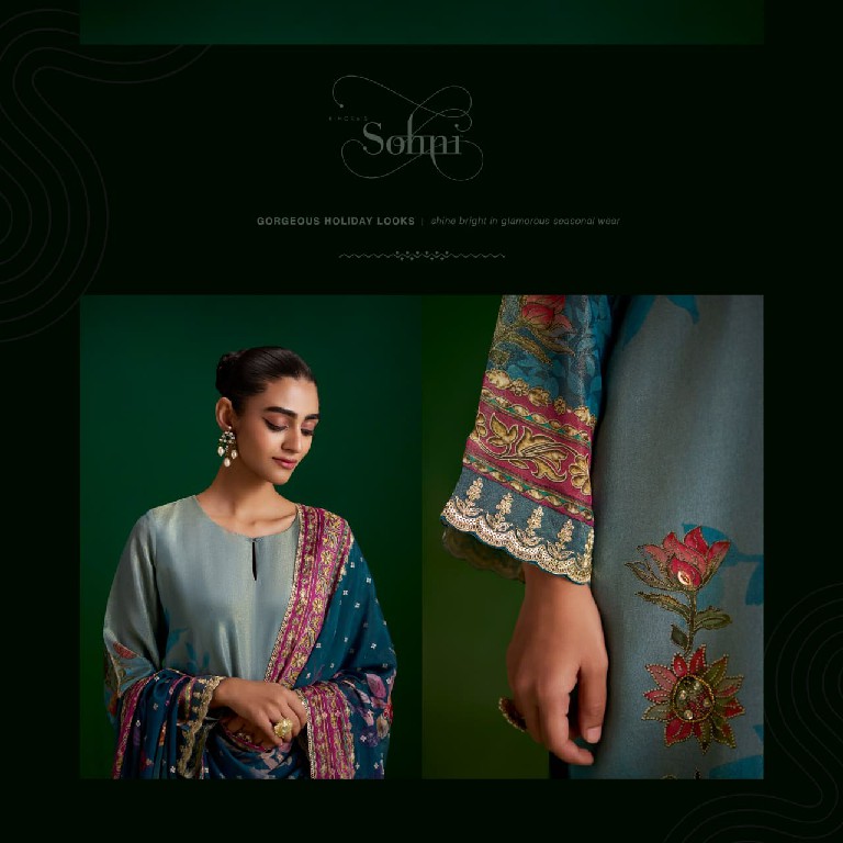 KIMORA SOHNI SUFI WHOLESALE PURE ZARI SILK DELICATE LOOK UNSTITCH SALWAR SUITS EXPORTER