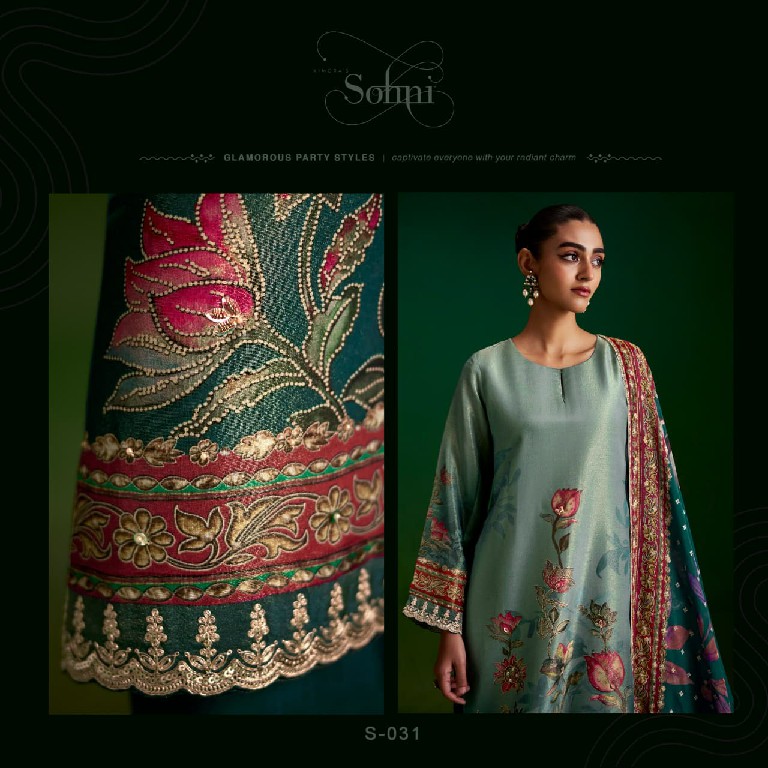 KIMORA SOHNI SUFI WHOLESALE PURE ZARI SILK DELICATE LOOK UNSTITCH SALWAR SUITS EXPORTER
