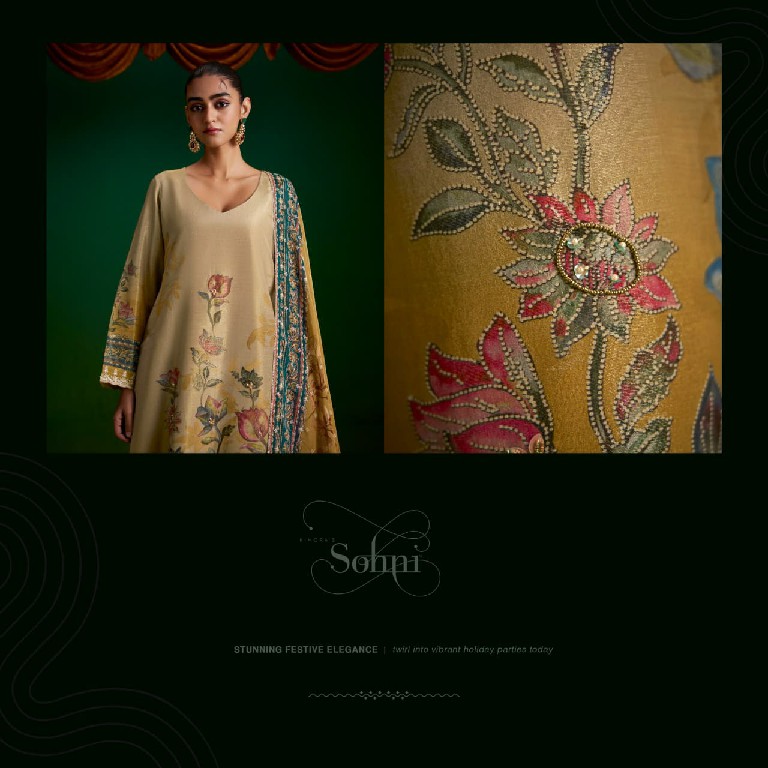 KIMORA SOHNI SUFI WHOLESALE PURE ZARI SILK DELICATE LOOK UNSTITCH SALWAR SUITS EXPORTER